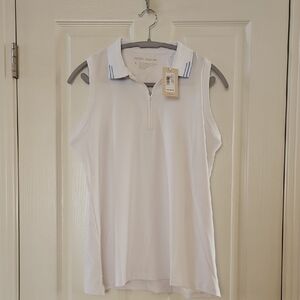Peter Millar White Sleeveless Polo Top